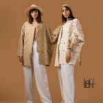 کت لینن خال خال